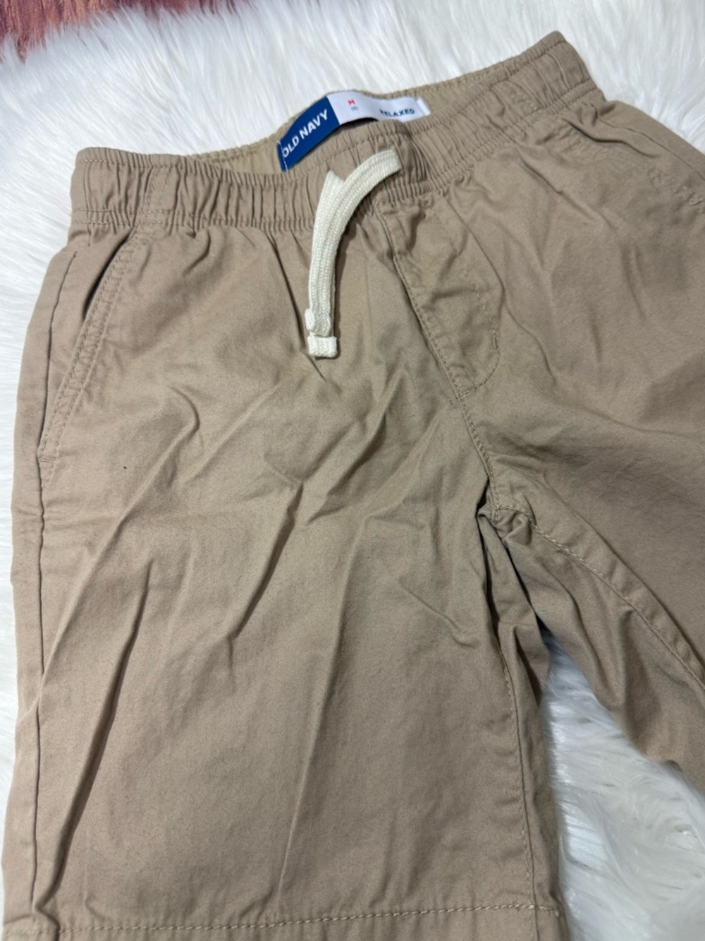 Old Navy Khaki Relaxed Fit Pull On Cotton Shorts -Boys- Size 8 (M) - Picture 7 of 14